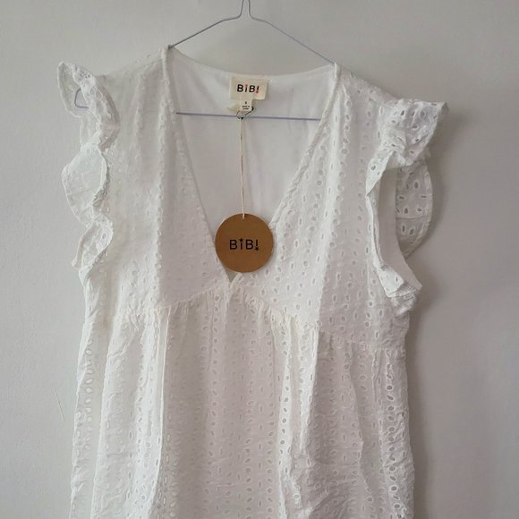 White Eyelet Babydoll Summer Dress - Picture 1 of 3